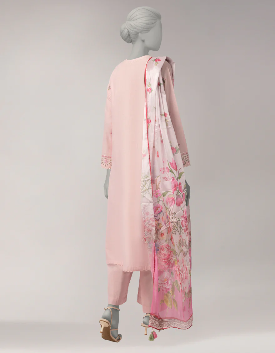 PINK LAWN 3PC UNSTITCHED | JLAWN-S-26-1115 LUXE-A-5 - Image 2