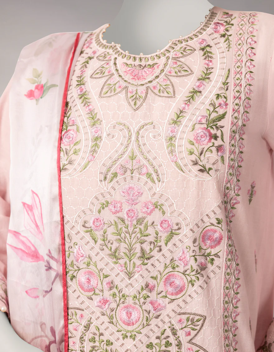 PINK LAWN 3PC UNSTITCHED | JLAWN-S-26-1115 LUXE-A-5 - Image 3