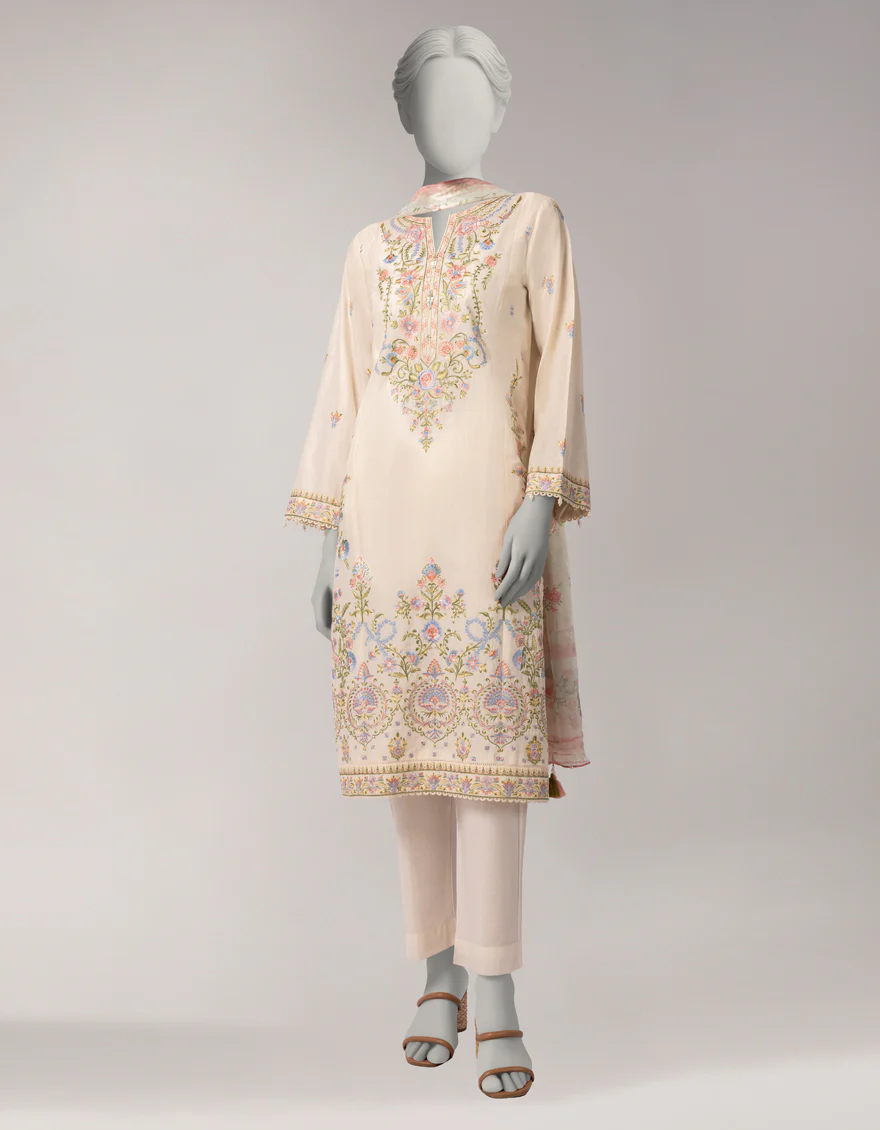 OFF WHITE LAWN 3PC UNSTITCHED | JLAWN-S-26-1116 LUXE-A-6