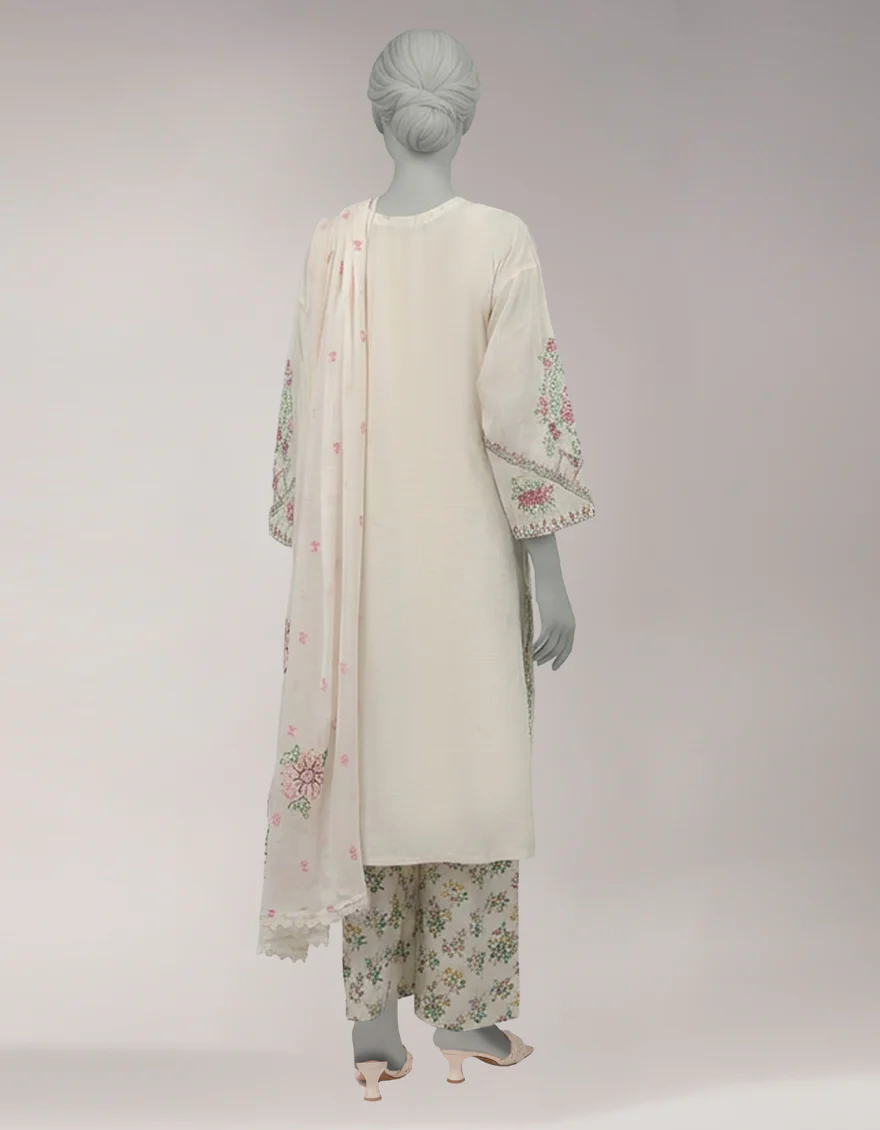 OFF WHITE LAWN 3PC STITCHED | JLAWN-S-26-1124/S AMARA-2 - Image 3