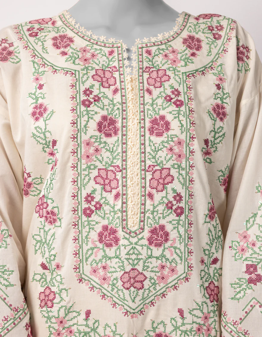 OFF WHITE LAWN 3PC STITCHED | JLAWN-S-26-1124/S AMARA-2 - Image 4