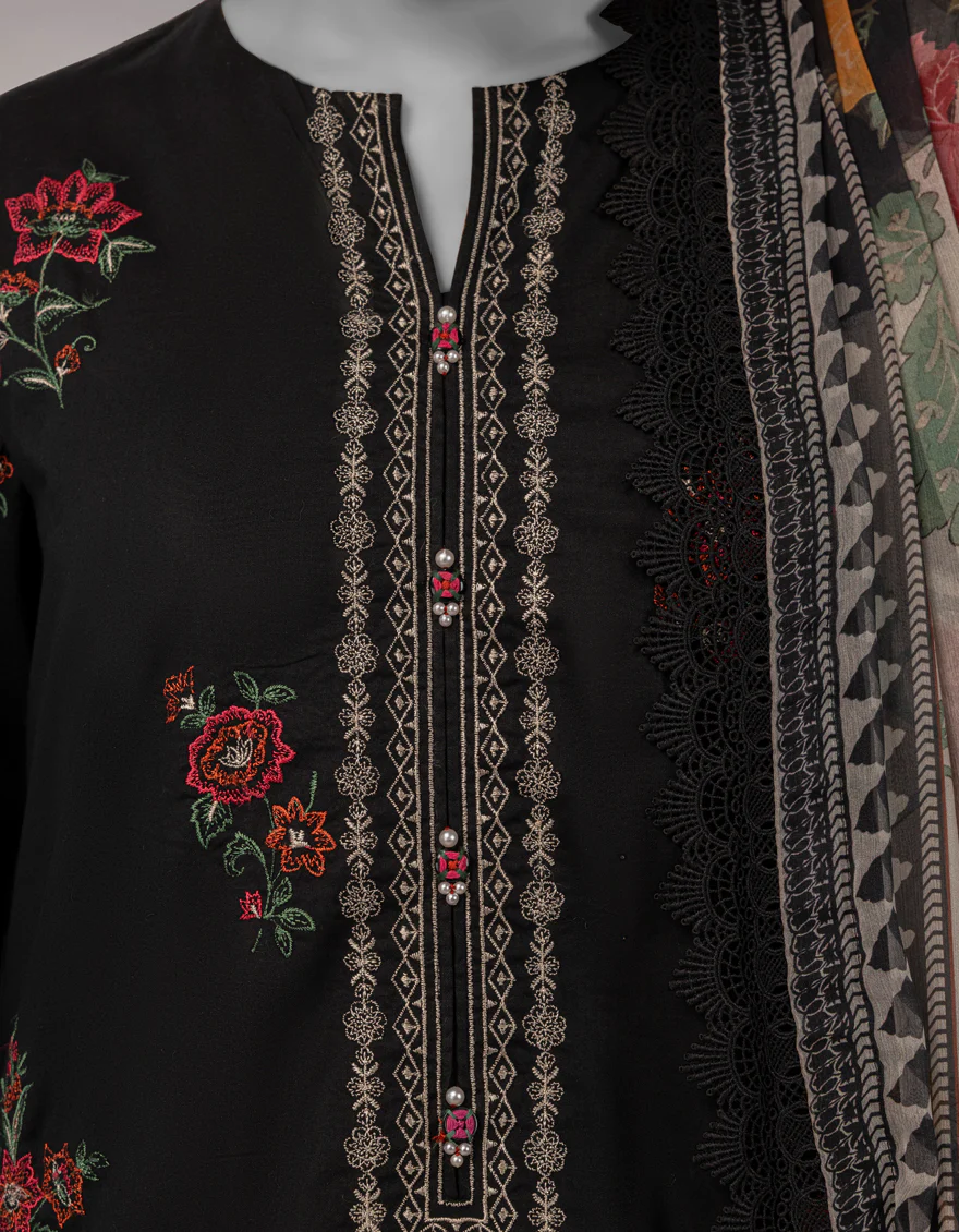 BLACK LAWN 3PC STITCHED | JLAWN-S-26-1169/S GRANDEUR-01 - Image 4