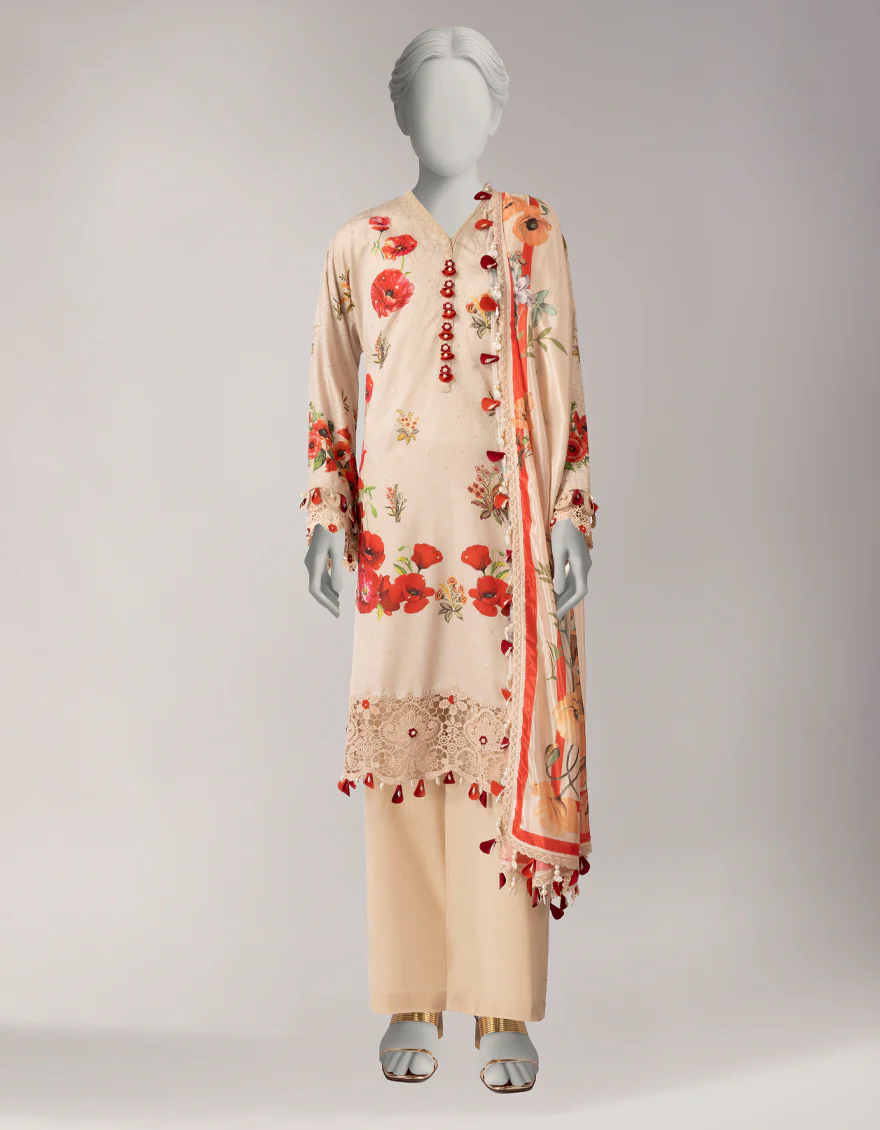 BLACK DOBBY 3PC UNSTITCHED | JLAWN-S-26-3805 CHINAR-3