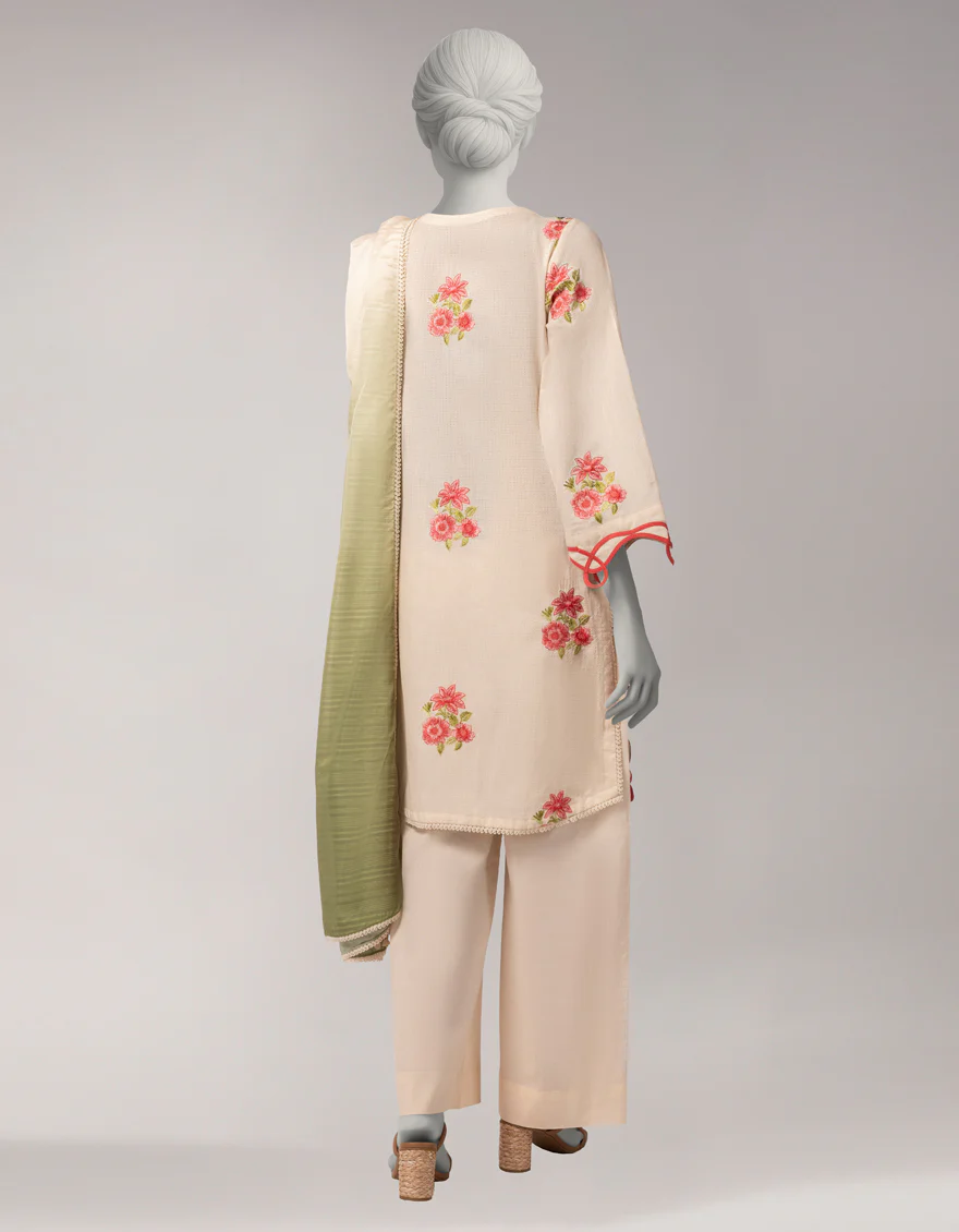 OFF WHITE DORIA 3PC UNSTITCHED | JLAWN-S-26-3811 MAJESTIC-1 - Image 2