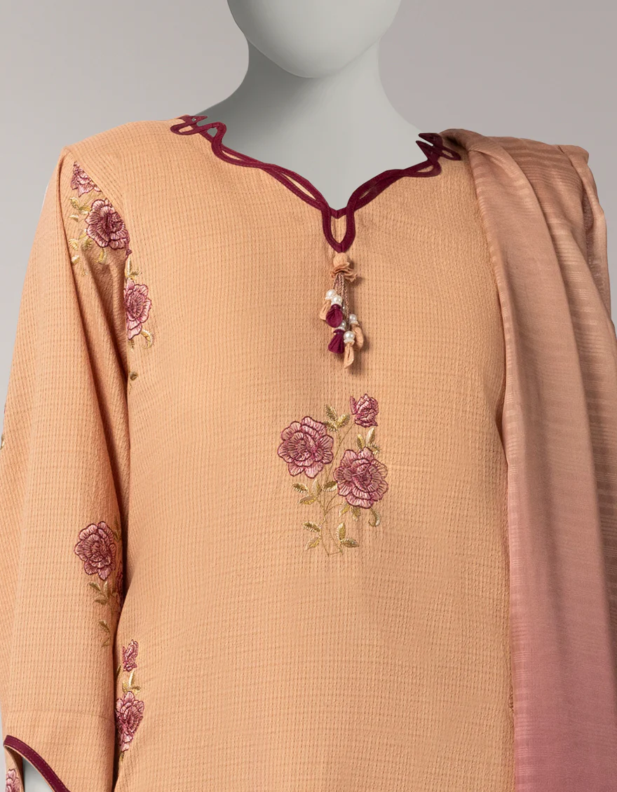 BROWN DORIA 3PC UNSTITCHED | JLAWN-S-26-3812 MAJESTIC-2 - Image 3