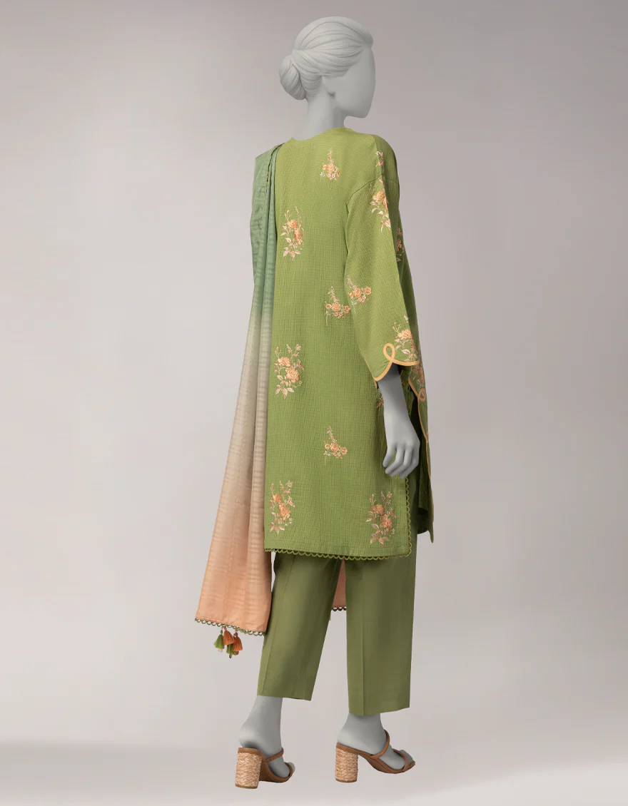 GREEN DORIA 3PC UNSTITCHED | JLAWN-S-26-3814 MAJESTIC-4 - Image 2