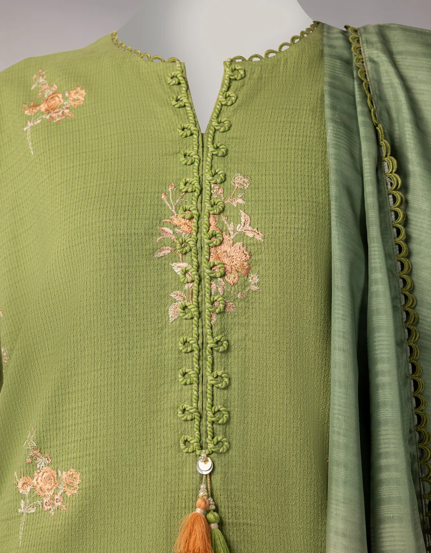 GREEN DORIA 3PC UNSTITCHED | JLAWN-S-26-3814 MAJESTIC-4 - Image 3