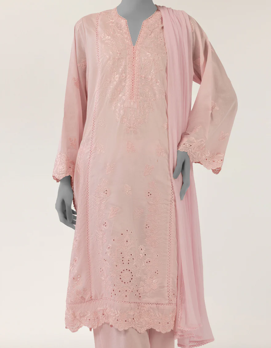 PINK LAWN 3PC STITCHED | JLAWN-S-26-402/S SEHIFFLI-1 - Image 3