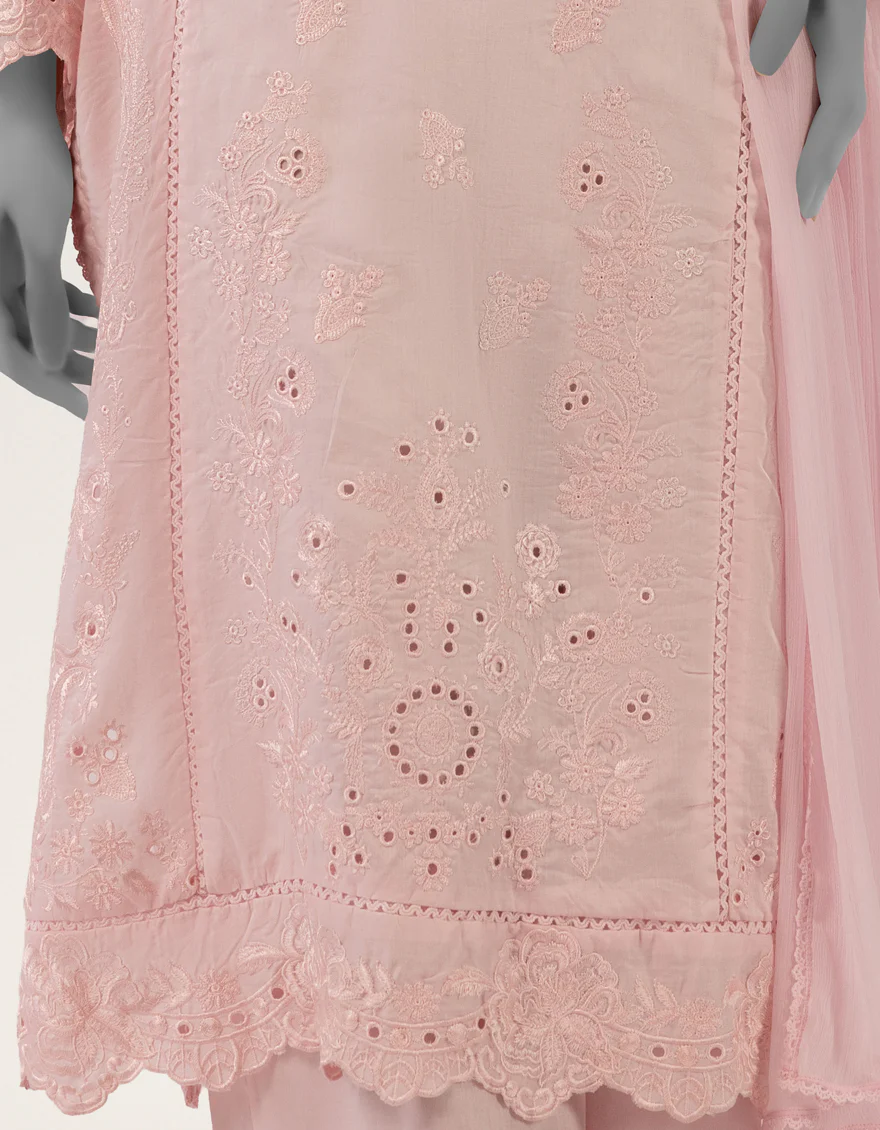 PINK LAWN 3PC STITCHED | JLAWN-S-26-402/S SEHIFFLI-1 - Image 5