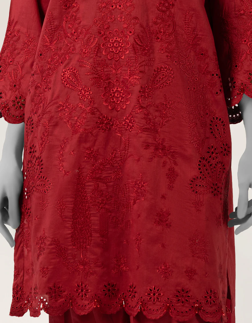 RED LAWN 3PC STITCHED | JLAWN-S-26-407/S SEHIFFLI-6 - Image 5