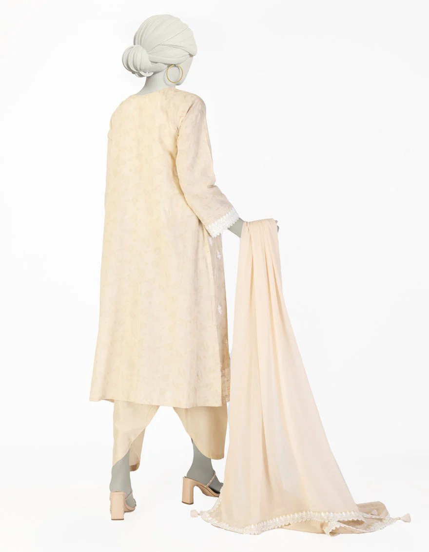BEIGE DOBBY 2PC STITCHED | JLAWN-S-JDS-25-1079/S FB/AARI-07 - Image 2