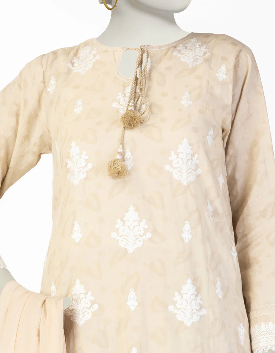 BEIGE DOBBY 2PC STITCHED | JLAWN-S-JDS-25-1079/S FB/AARI-07 - Image 3