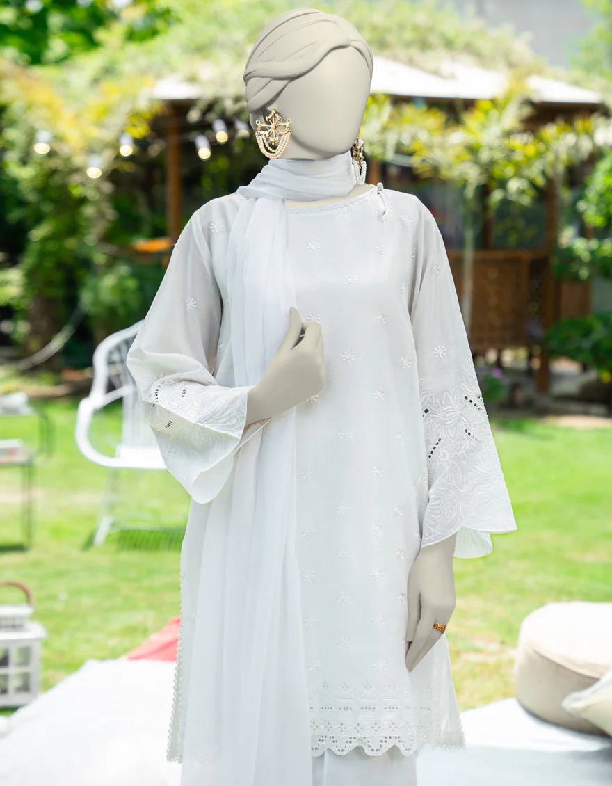 WHITE LAWN 2PC STITCHED | JLAWN-S-JDS-25-1120/S LACE & EYELET-01 - Image 2