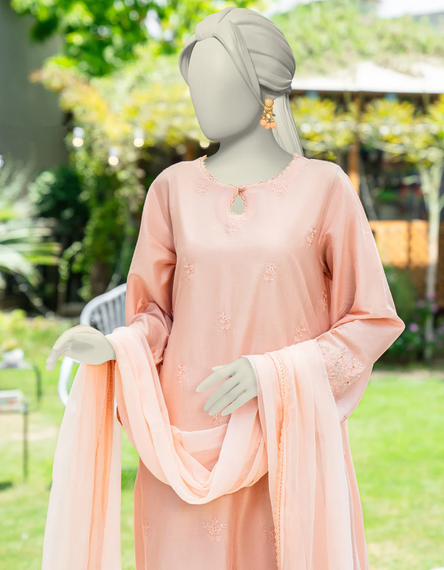 PINK DYED 2PC STITCHED | JLAWN-S-JDS-25-1121/S LACE & EYELET-02 - Image 2