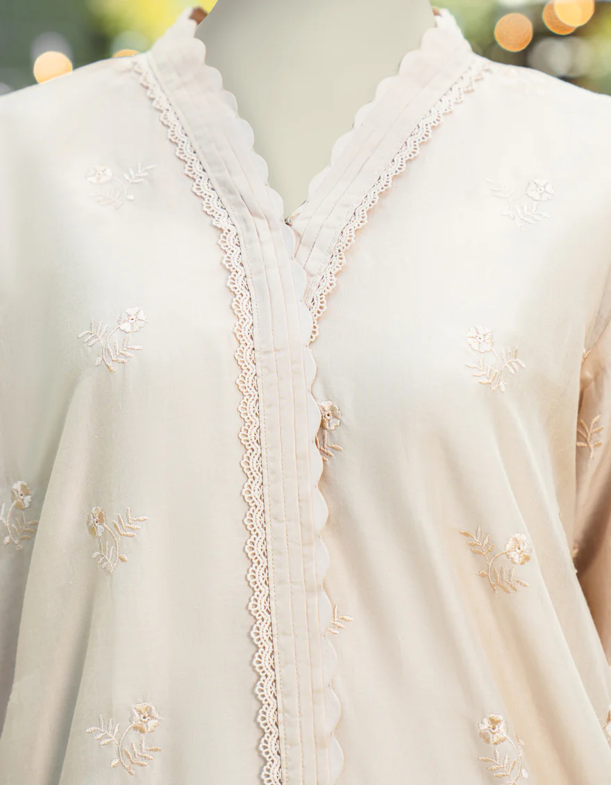 BEIGE DYED 2PC STITCHED | JLAWN-S-JDS-25-1122/S LACE & EYELET-03 - Image 4