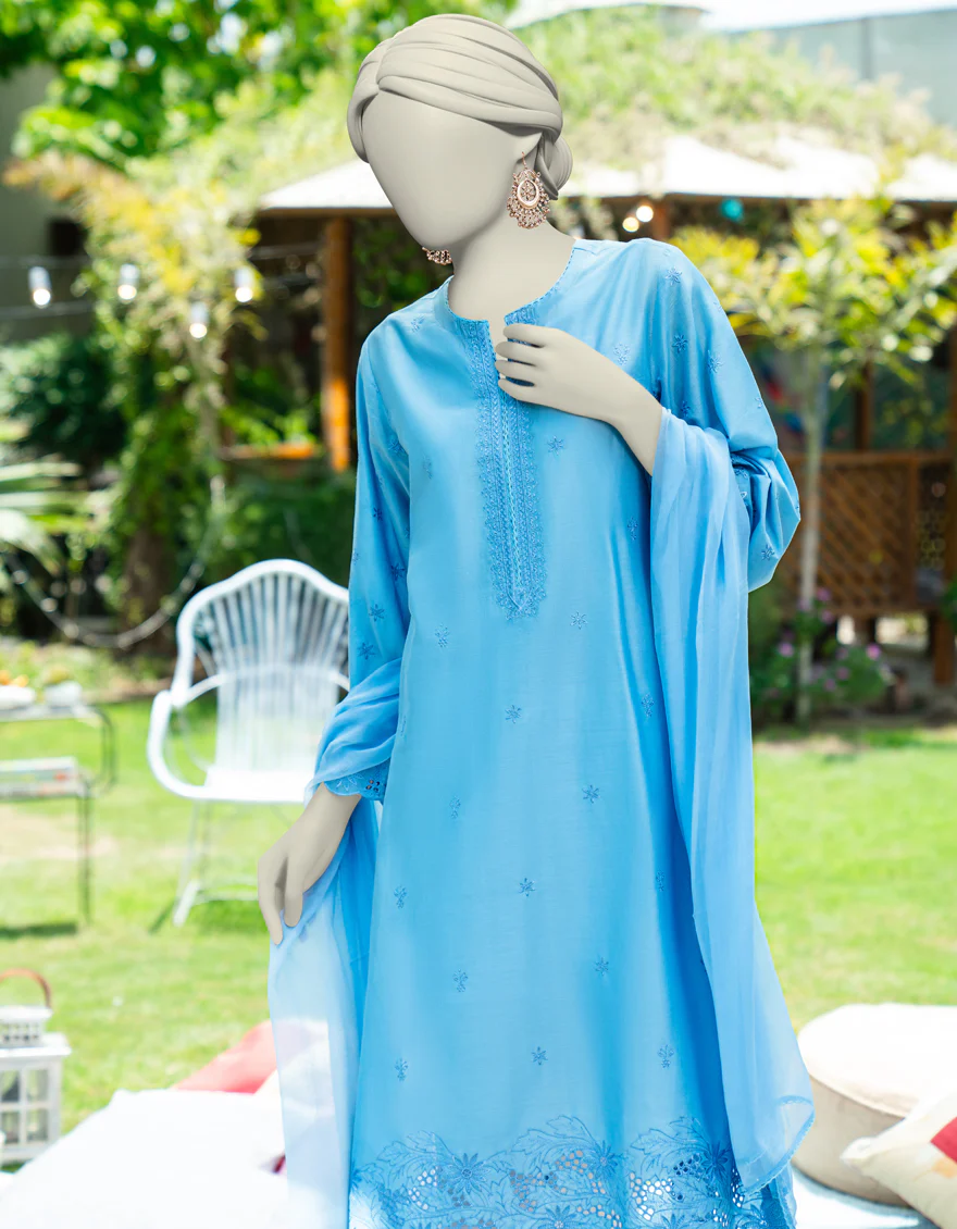 BLUE LAWN 2PC STITCHED | JLAWN-S-JDS-25-1123/S LACE & EYELET-04 - Image 2