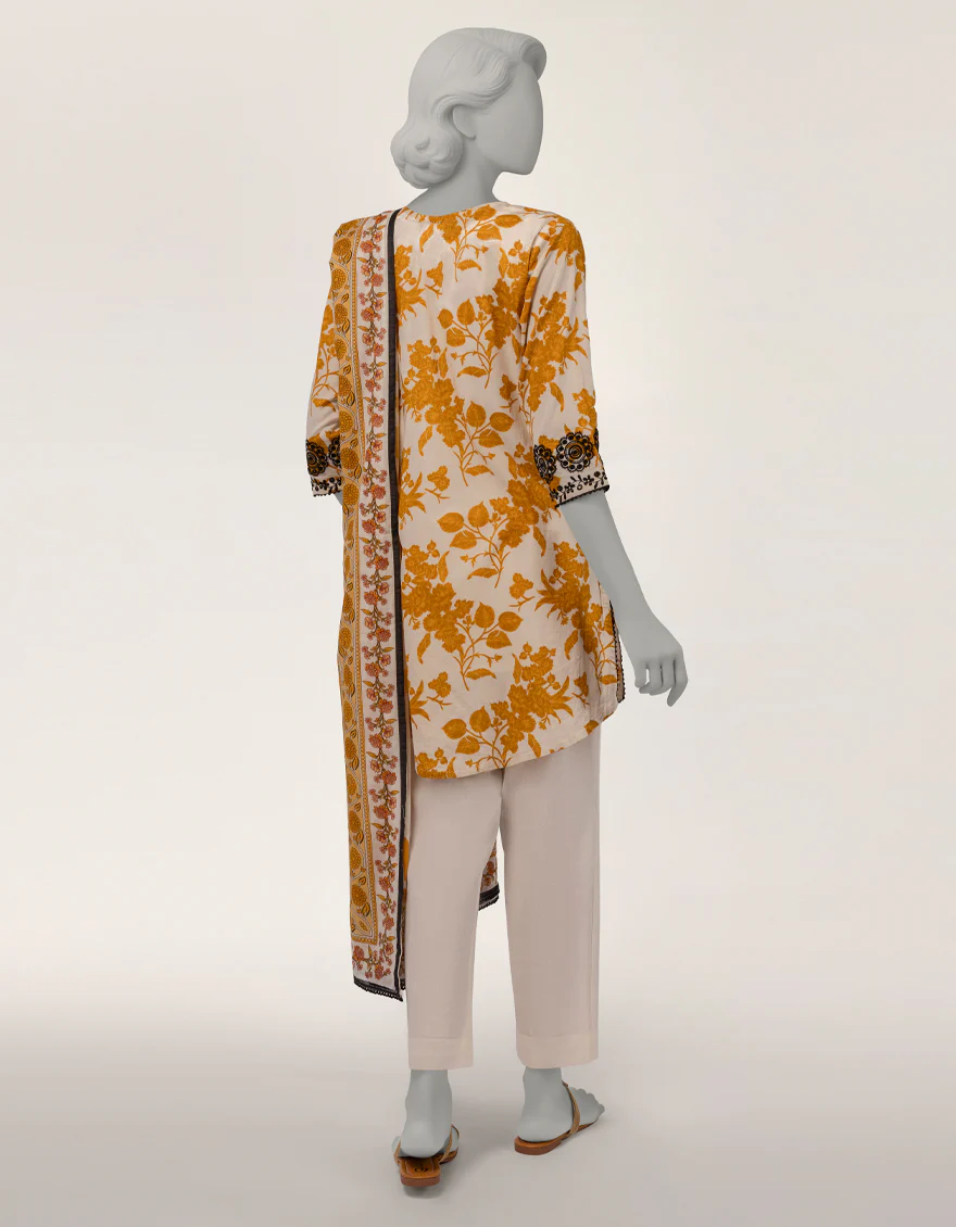 OFF WHITE LAWN 2PC STITCHED | JLAWN-S-JDS-26-1221/S THREAD & TONE-A-03 - Image 3