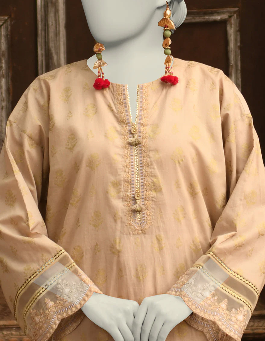 BEIGE LAWN CO-ORD SET | JLAWN-S-JST-25-2009/S ZARI-1 - Image 2