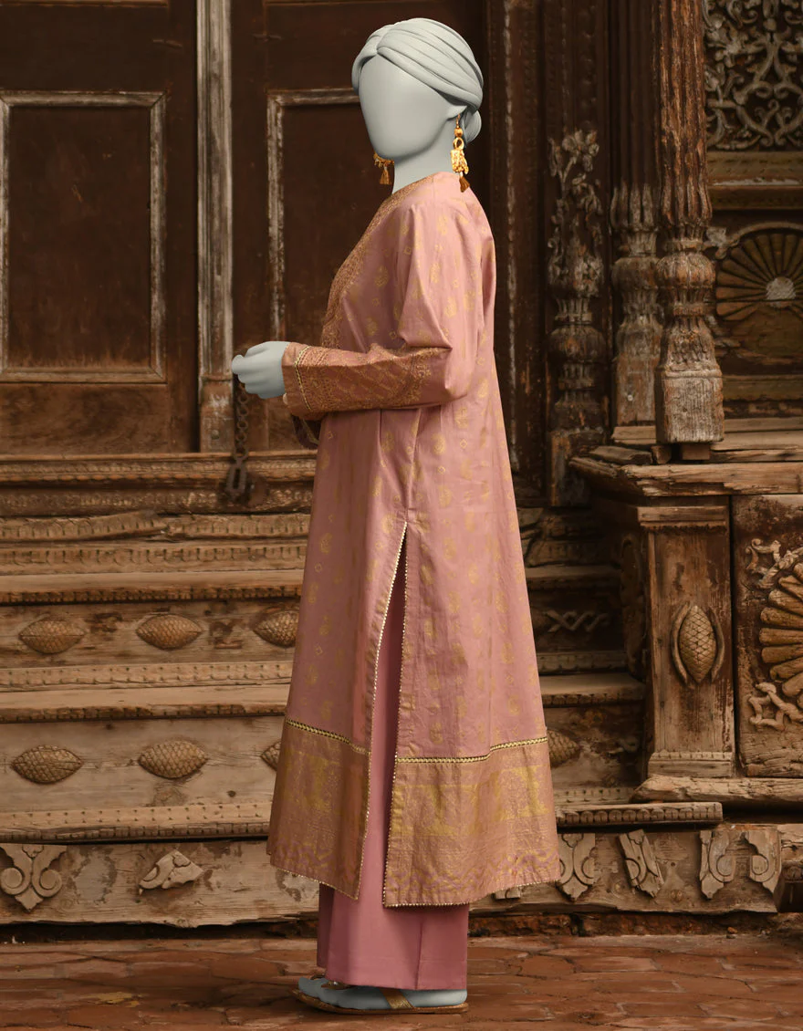 MAUVE LAWN CO-ORD SET | JLAWN-S-JST-25-2010/S ZARI-2 - Image 2