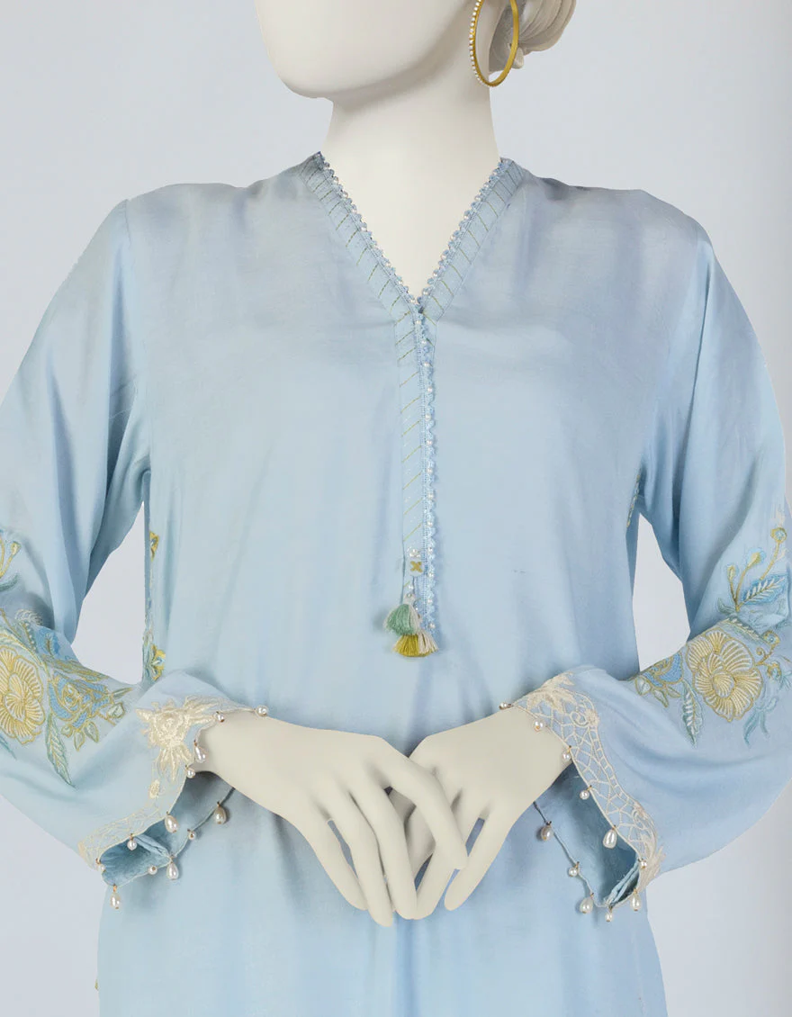 BLUE MAPLE SILK CO-ORD SET | JLAWN-S-JST-25-2060/S FB/FLORAL-05 - Image 3