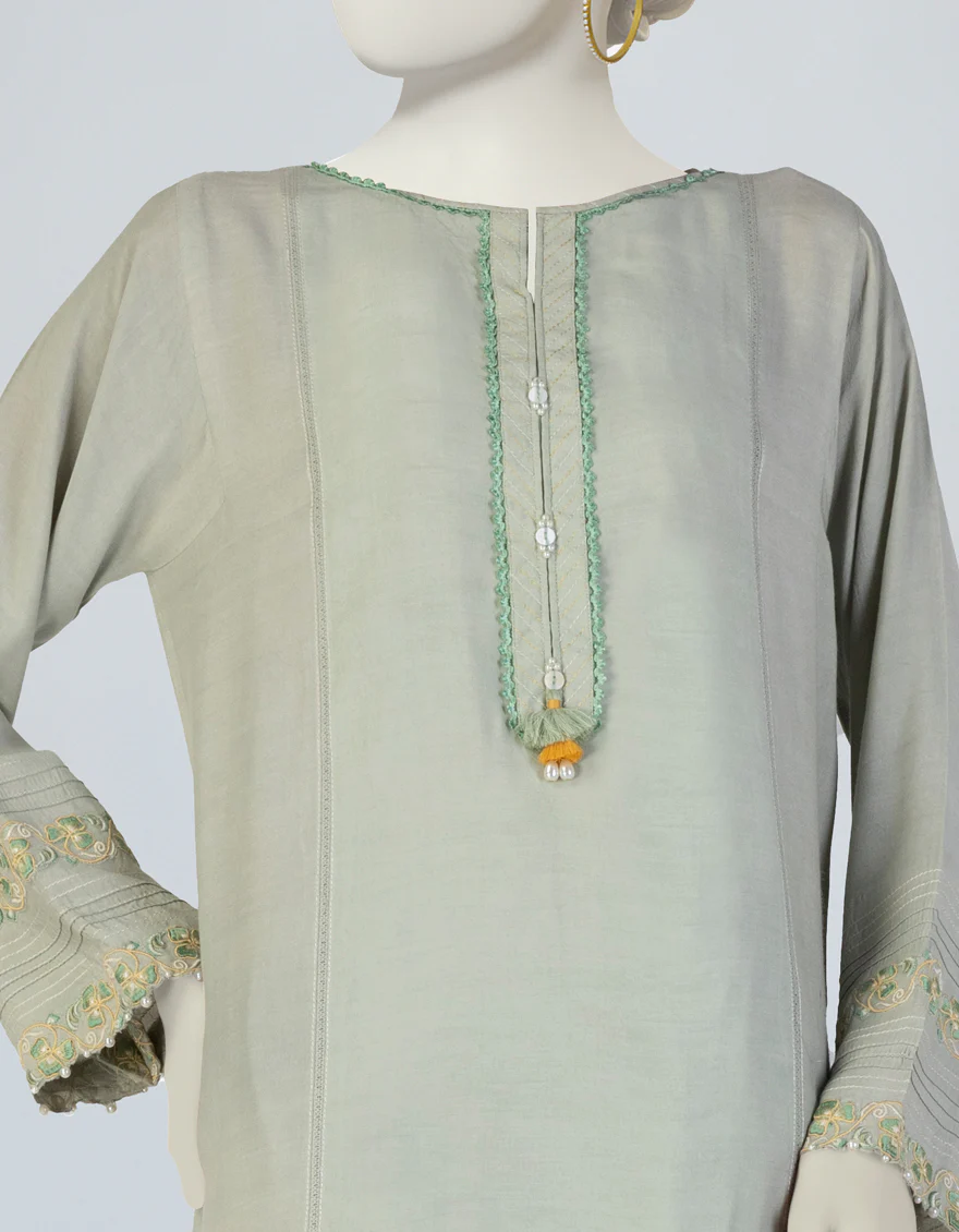 GREEN MAPLE SILK CO-ORD SET | JLAWN-S-JST-25-2061/S FLORAL-06 - Image 3