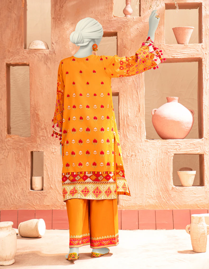 MUSTARD CAMBRIC 2PC UNSTITCHED | JLAWN-S-JST-25-2075 SAINCHI-4 - Image 3