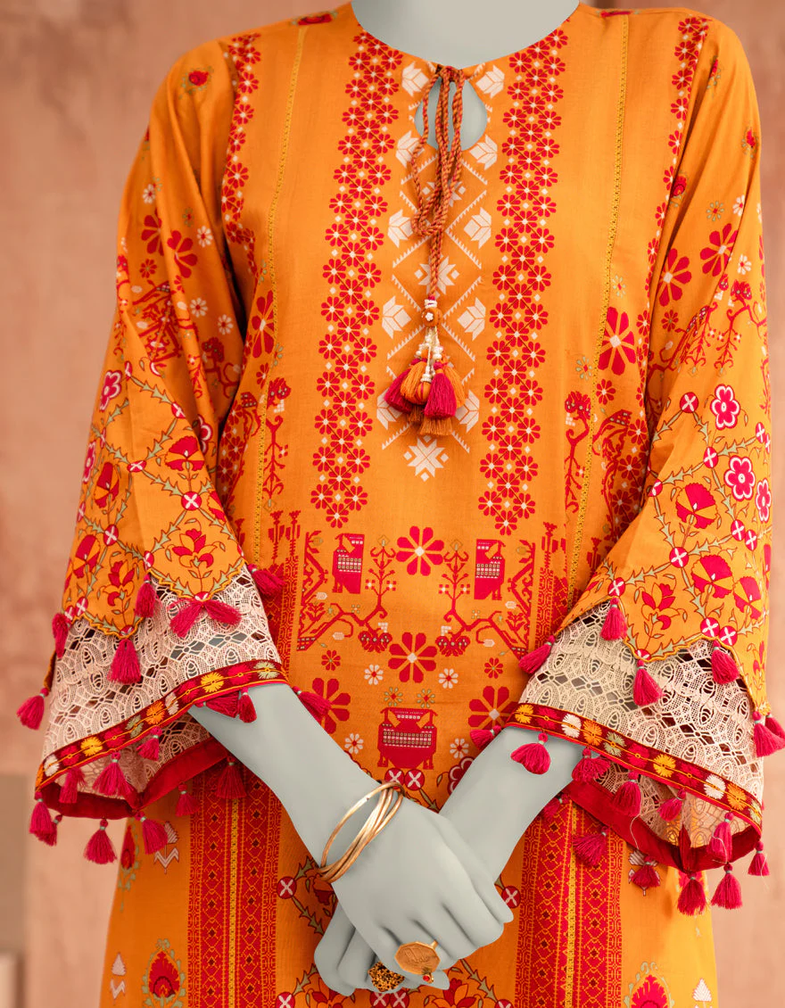 MUSTARD CAMBRIC 2PC UNSTITCHED | JLAWN-S-JST-25-2075 SAINCHI-4 - Image 4