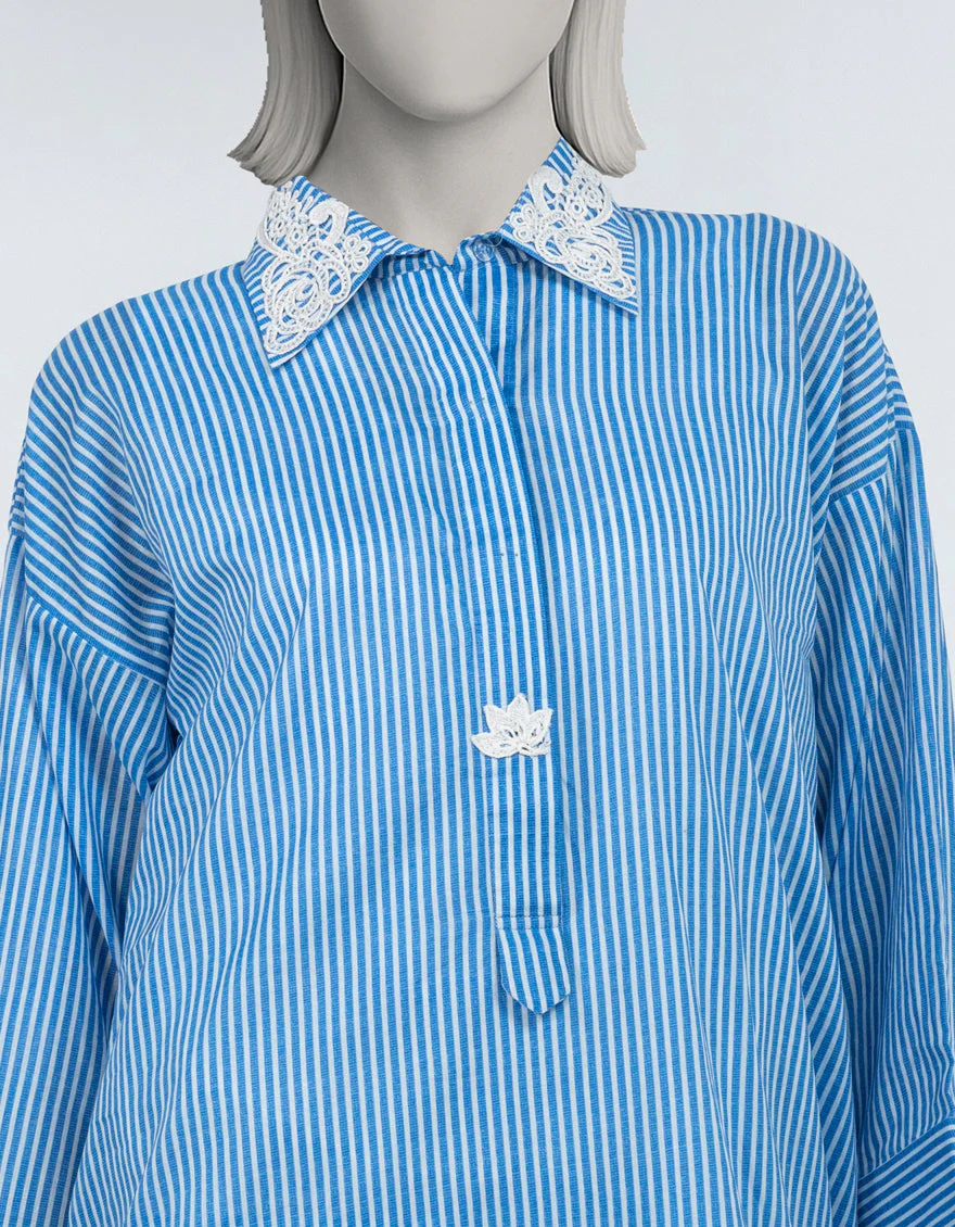 BLUE LAWN CO-ORD SET | JLAWN-S-JST-25-2147/S SOFT STRIPS-1 - Image 4