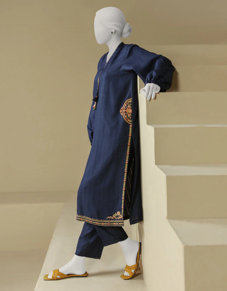 BLUE DYED CO-ORD SET | JLAWN-S-JST-25-2156/S MINIMALISTIC-03 - Image 3