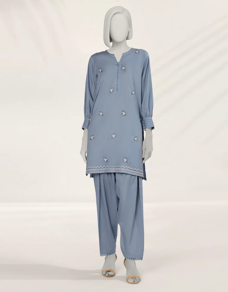 BLUE TEXTURED CO-ORD SET | JLAWN-S-JST-25-2194/S O'FRIDA GEN Z-02