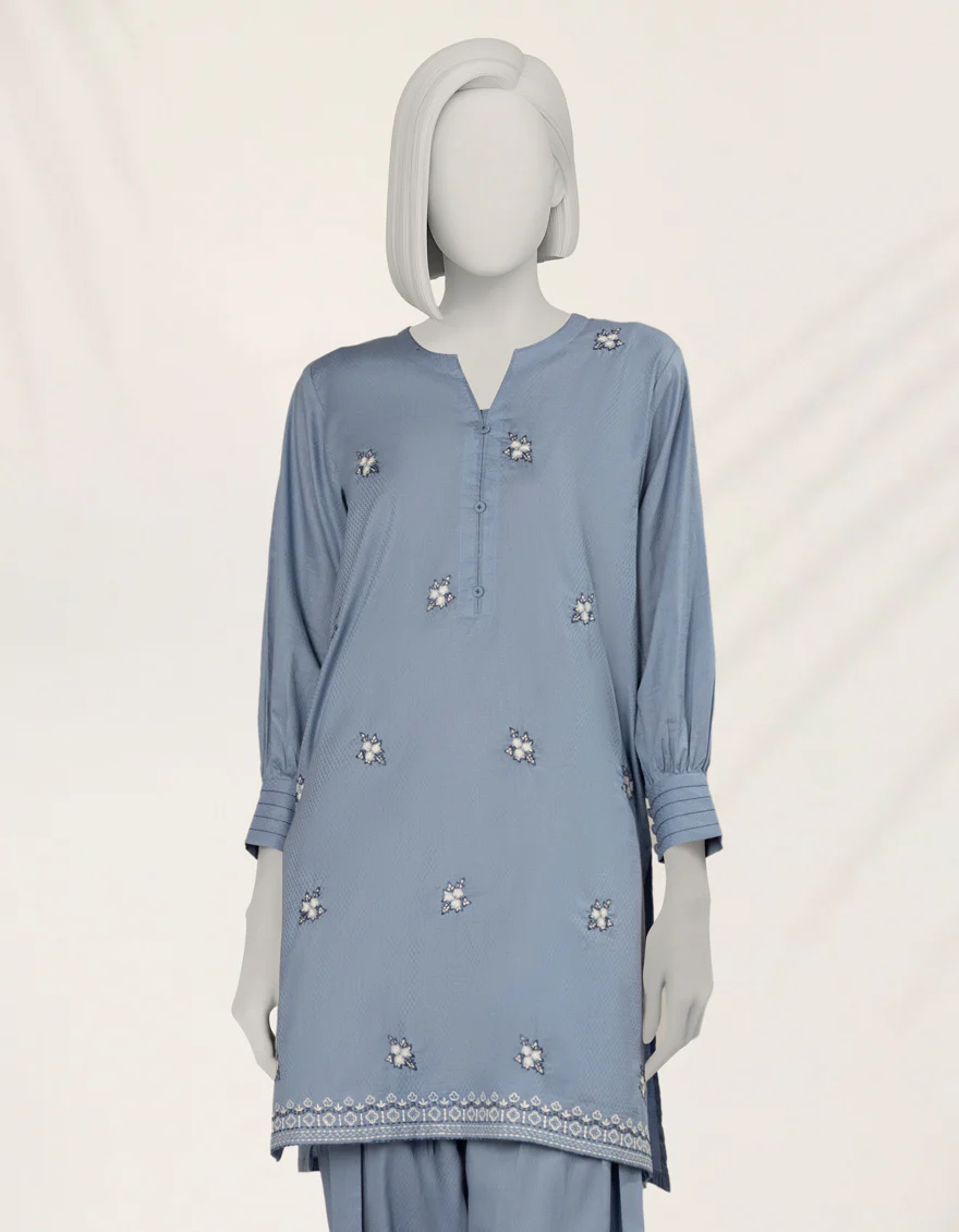 BLUE TEXTURED CO-ORD SET | JLAWN-S-JST-25-2194/S O'FRIDA GEN Z-02 - Image 2