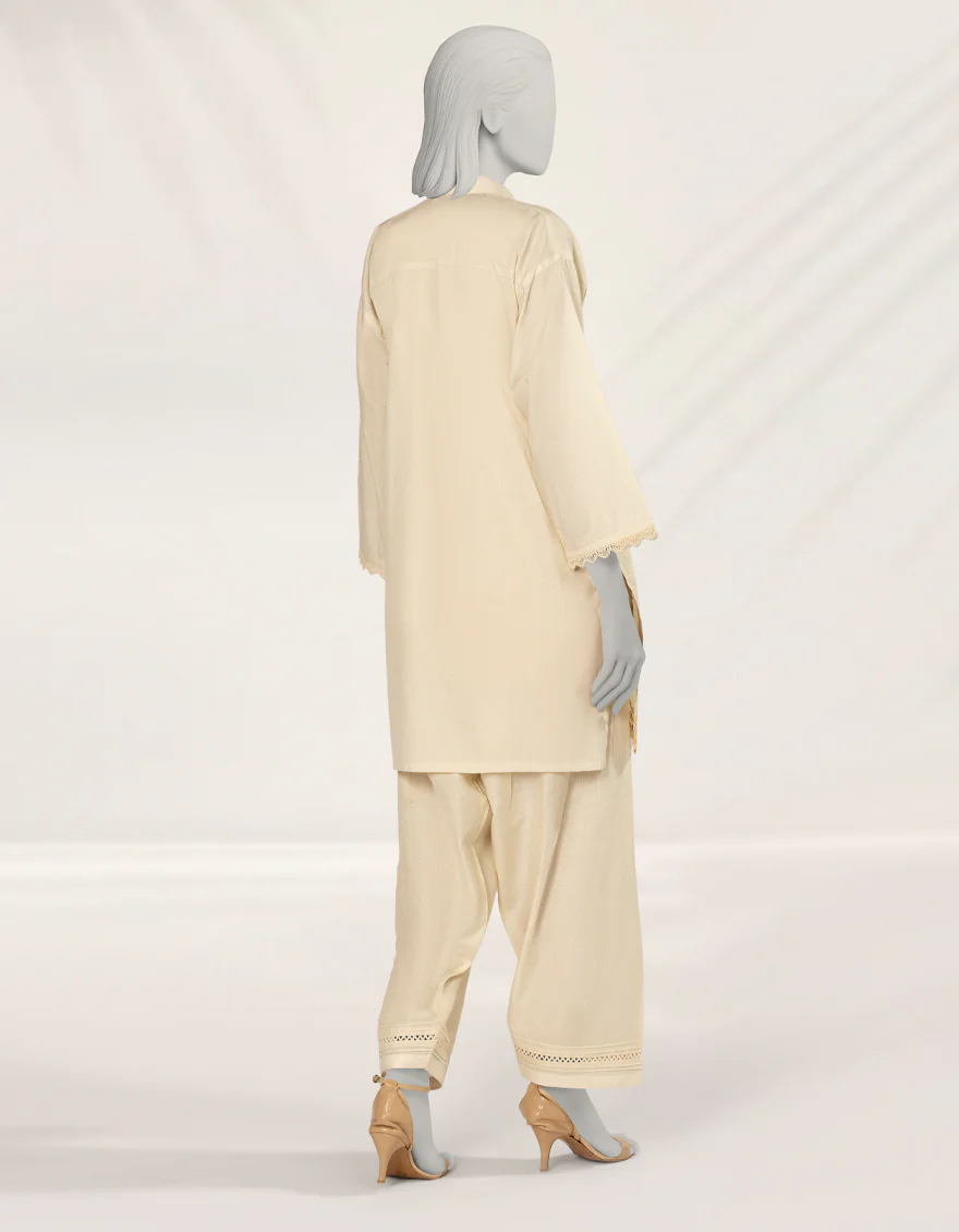 OFF WHITE TEXTURED CO-ORD SET | JLAWN-S-JST-25-2195/S O'FRIDA GEN Z-03 - Image 3