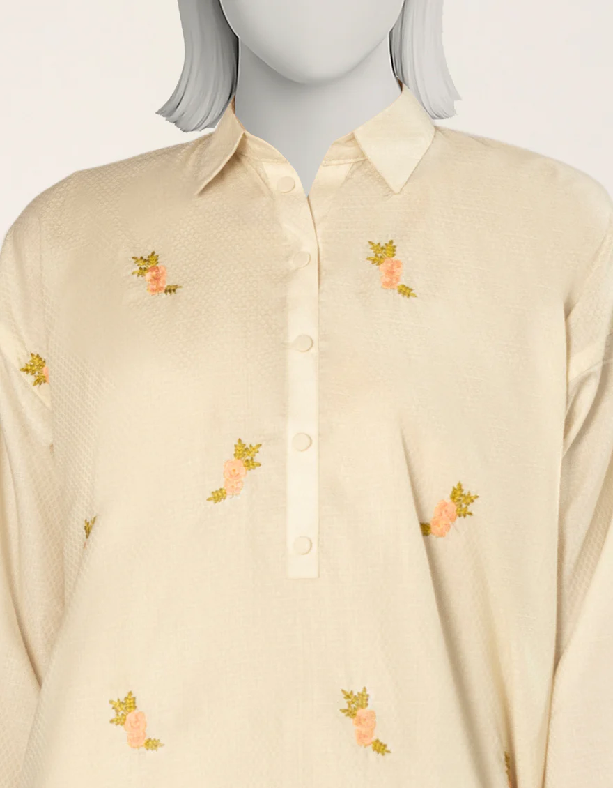 OFF WHITE TEXTURED CO-ORD SET | JLAWN-S-JST-25-2195/S O'FRIDA GEN Z-03 - Image 4