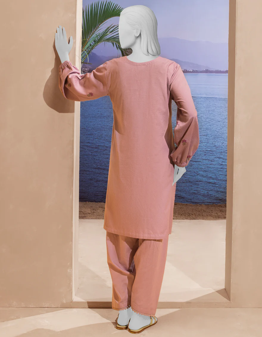 PINK TEXTURED CO-ORD SET | JLAWN-S-JST-25-2196/S O'FRIDA GEN Z-04 - Image 2
