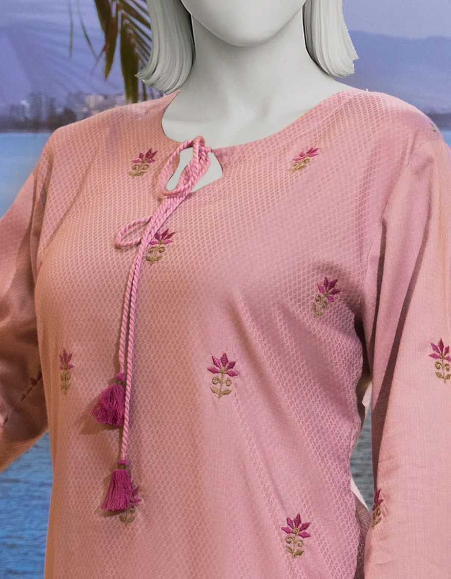 PINK TEXTURED CO-ORD SET | JLAWN-S-JST-25-2196/S O'FRIDA GEN Z-04 - Image 3