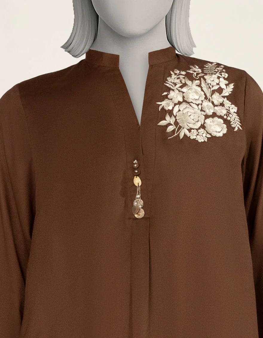 BROWN TEXTURED CO-ORD SET | JLAWN-S-JST-25-2198/S NEW GARA-2 - Image 3