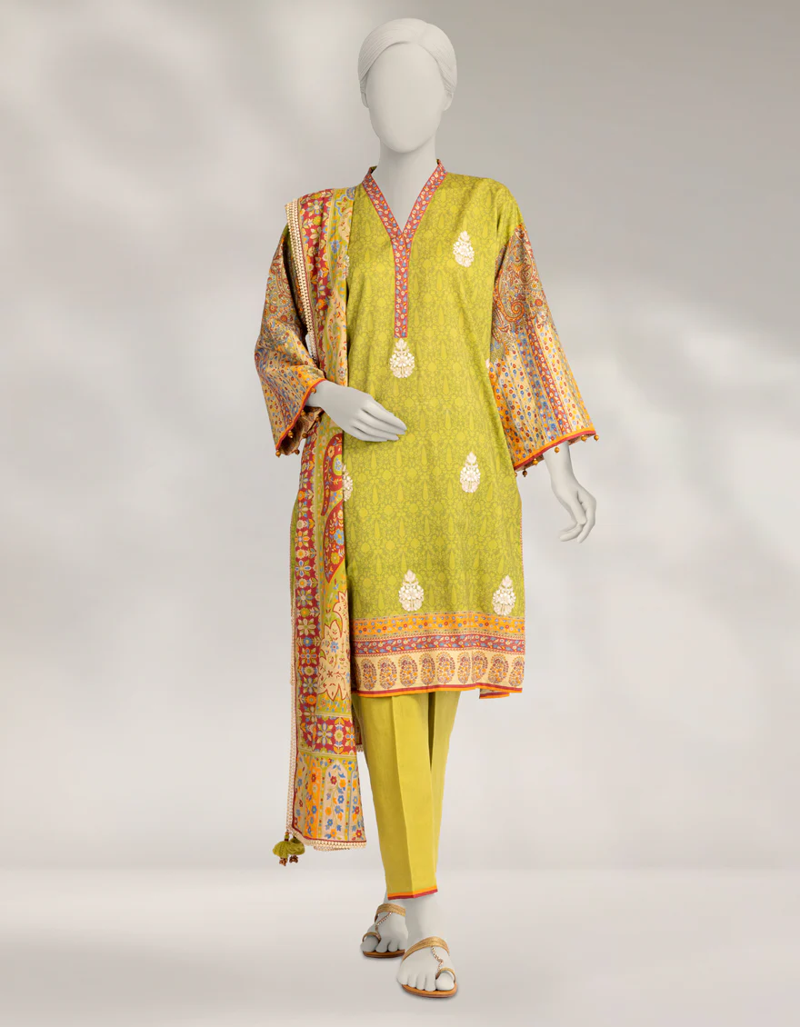 GREEN PASHMINA 3PC UNSTITCHED | JLAWN-W-25-3601 KANI PASHMINA-3