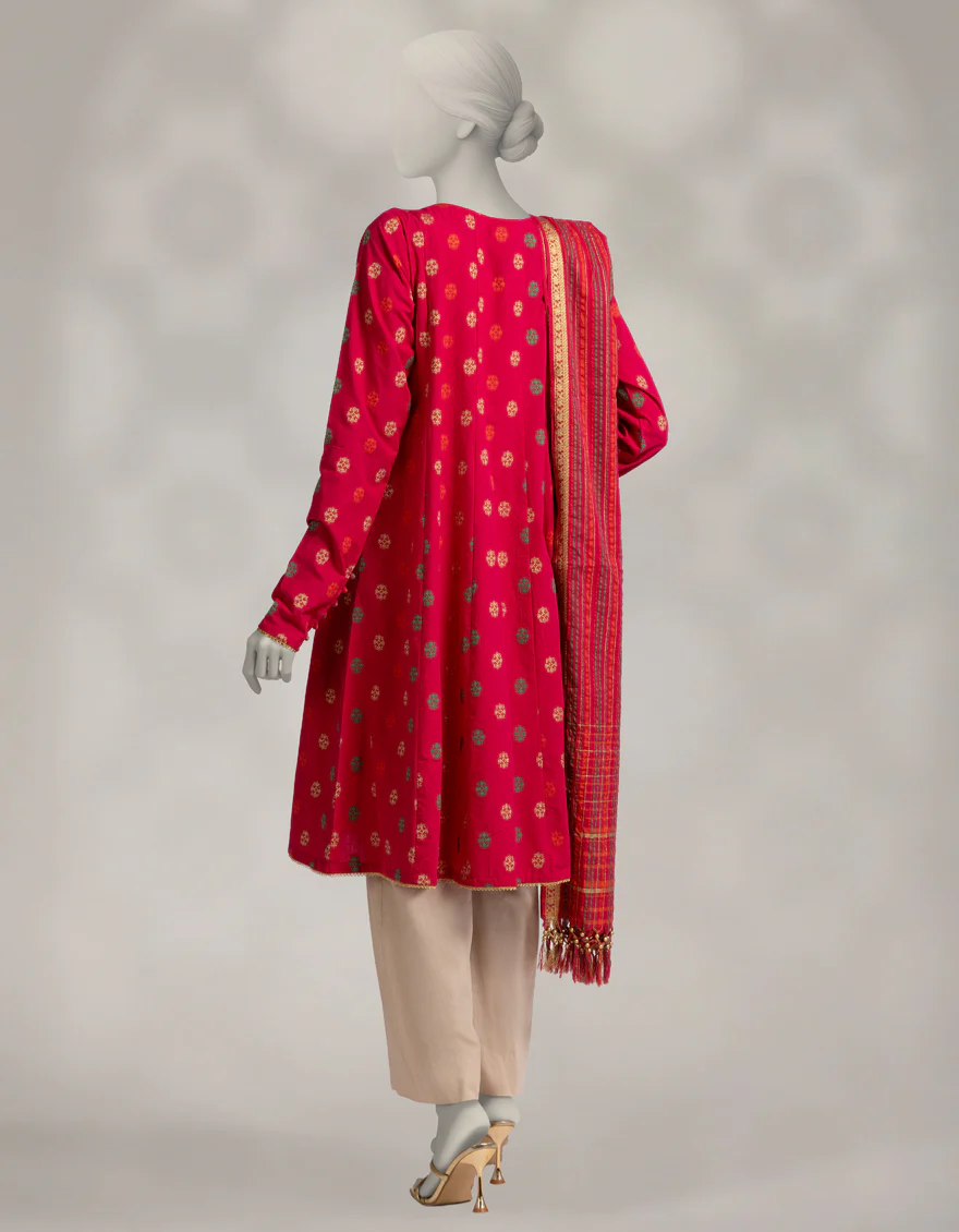 PINK JACQUARD 2PC UNSTITCHED | JLAWN-W-JDS-25-1199 SERENITY-1 - Image 2