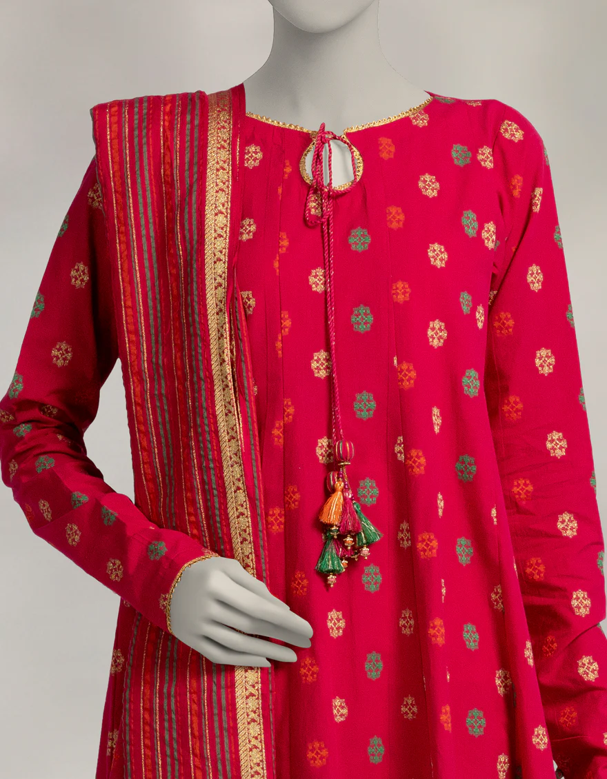 PINK JACQUARD 2PC UNSTITCHED | JLAWN-W-JDS-25-1199 SERENITY-1 - Image 3