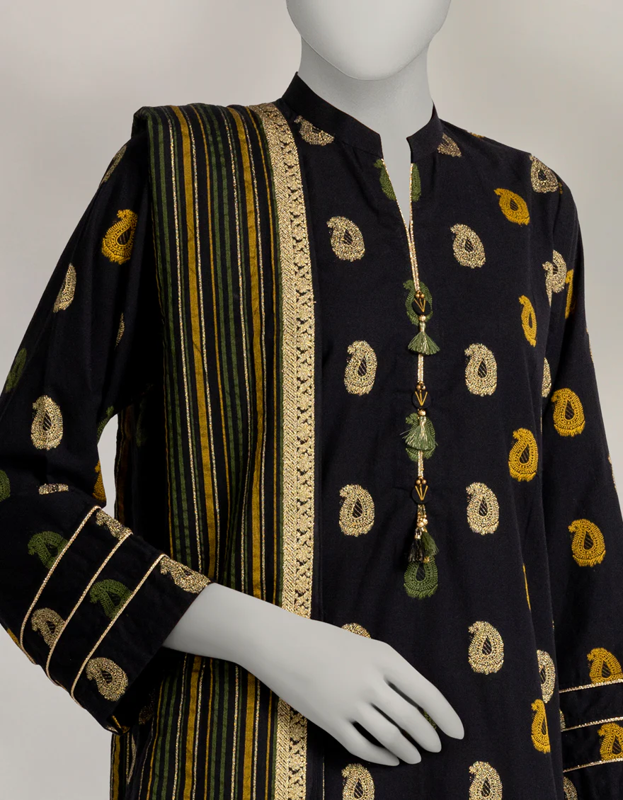 BLACK JACQUARD 2PC UNSTITCHED | JLAWN-W-JDS-25-1202 SERENITY-4 - Image 3