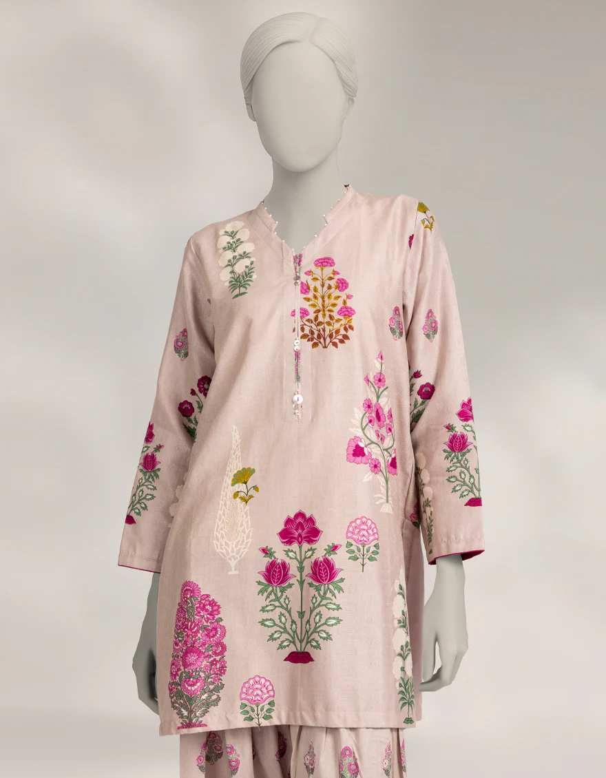 TEA PINK DOBBY 2PC STITCHED | JLAWN-W-JST-25-2243/S GYPSY FLORAL-02 - Image 2