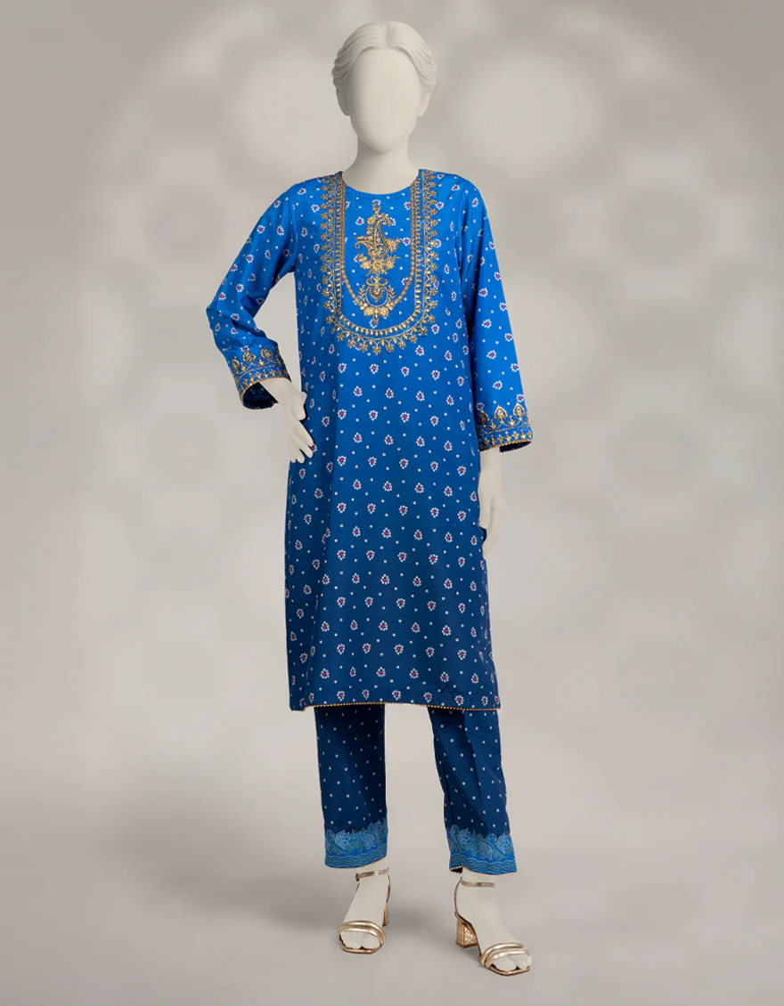 BLUE RAW SILK 2PC STITCHED | JLAWN-W-JST-25-2252/S CHUNRI-3