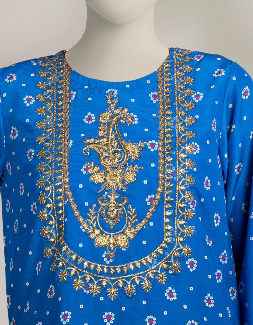 BLUE RAW SILK 2PC STITCHED | JLAWN-W-JST-25-2252/S CHUNRI-3 - Image 4