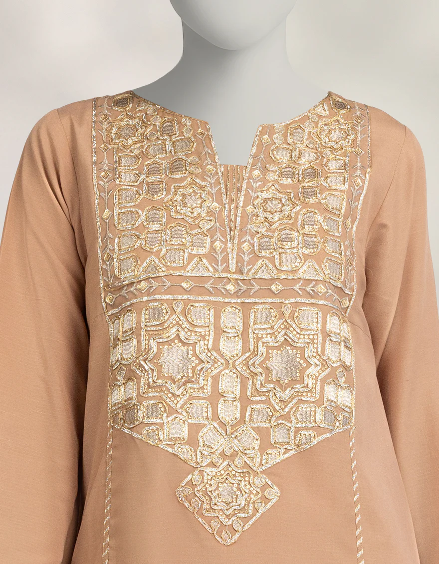 BROWN RAW SILK 2PC STITCHED | JLAWN-W-JST-25-2323/S GOTTA-01 - Image 3