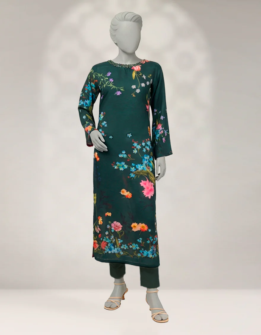 GREEN GEORGETTE 2PC STITCHED | JLAWN-W-JST-25-2328/S FLORAL-2