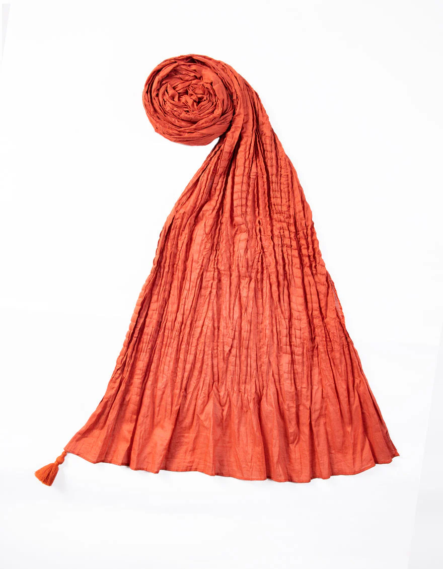 RUST LAWN DUPATTA | JLDP-S-25-2624 FB/CRUSH-10-2624