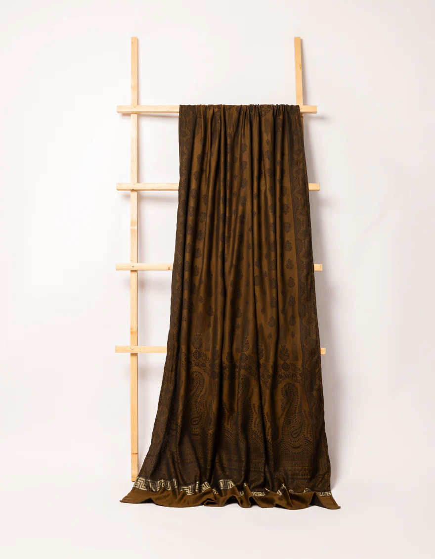 GOLDEN YELLOW ACRYLIC SHAWL | JSH-JSHW-25-4905 FB/SHAWL-01