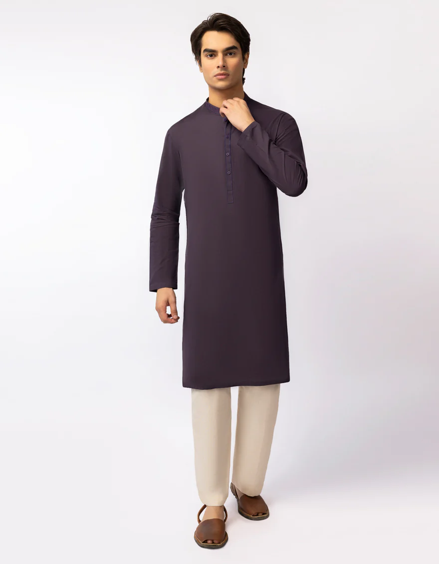 DEEP PURPLE COTTON KURTA | JTK-A-42066/S26/JJ10447-SF
