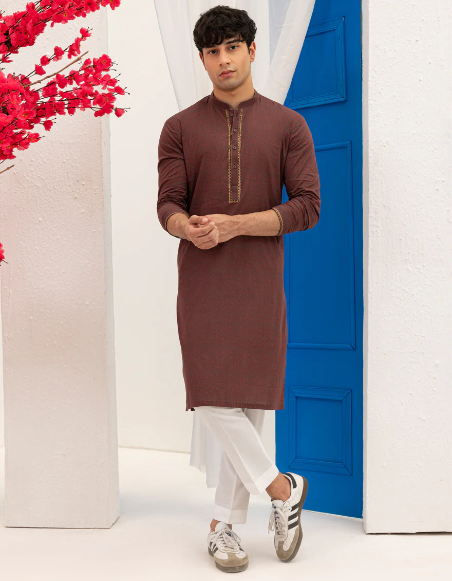 MAROON COTTON KURTA | JTK-S-50136/S25/JJ9775-SF