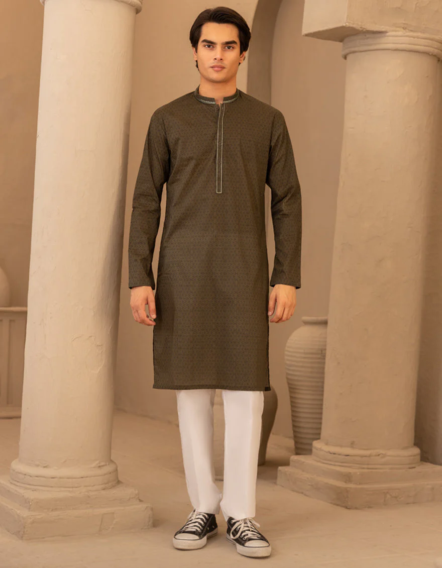 GREEN COTTON KURTA | JTK-S-50226/S25/JJ9776-SF